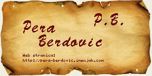 Pera Berdović vizit kartica